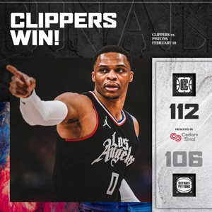 Luôn tràn đầy năng lượng! Poster chiến thắng chính thức của Clippers có hình Westbrook!