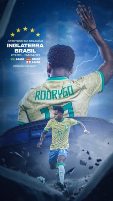 Số 10 mới của Brazil! Rodrigo đăng poster cá nhân khởi động cho trận gặp tuyển Anh: Hãy cùng nhau cố gắng!