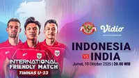 Link Live Streaming India vs Timnas Indonesia U-23: Laga Uji Coba SEA Games di Vidio