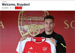 Chính thức: Arsenal ký hợp đồng với trung vệ 16 tuổi người xứ Wales Brayden Clark từ Wolves