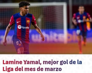 Chính thức: Làn sóng thế giới của Yamal vs Mallorca được vinh danh là bàn thắng đẹp nhất La Liga tháng 3