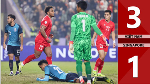 VIDEO bàn thắng Việt Nam vs Singapore: 3-1, chung cuộc: 5-1 (Bán kết lượt về AFF Cup 2024)